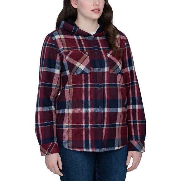 NEW Realtree Hooded Shacket | Burgundy - Picture 2 of 8